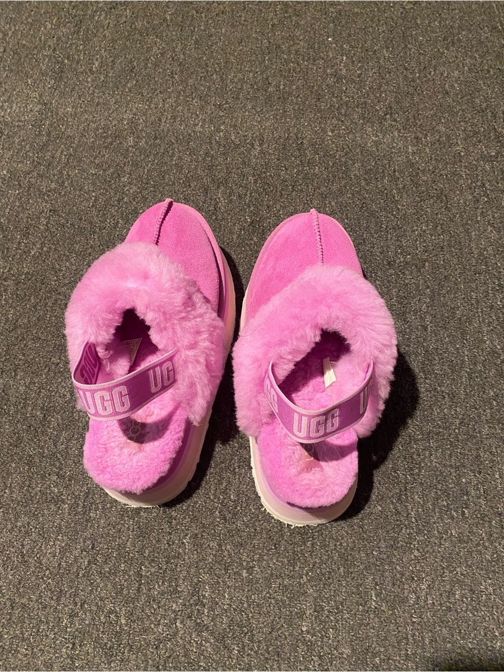 UGG Pink Shearling Slingback Platform Mules - Picture 3 of 6